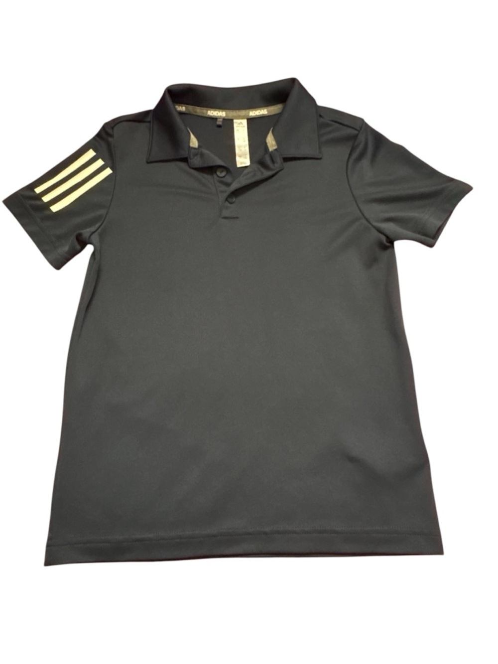 Adidas Black Polo with Metallic Silver Trim